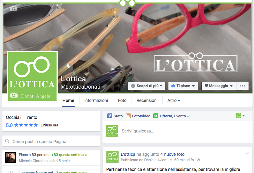 L'ottica su facebook!